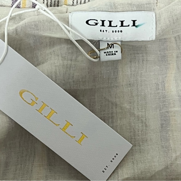 Gilli Striped Sundress Mini w/ Tassel 100% Cotton Size Medium NWT Beach Coastal - Picture 7 of 11